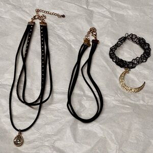 Black 3 piece Choker Set - EUC